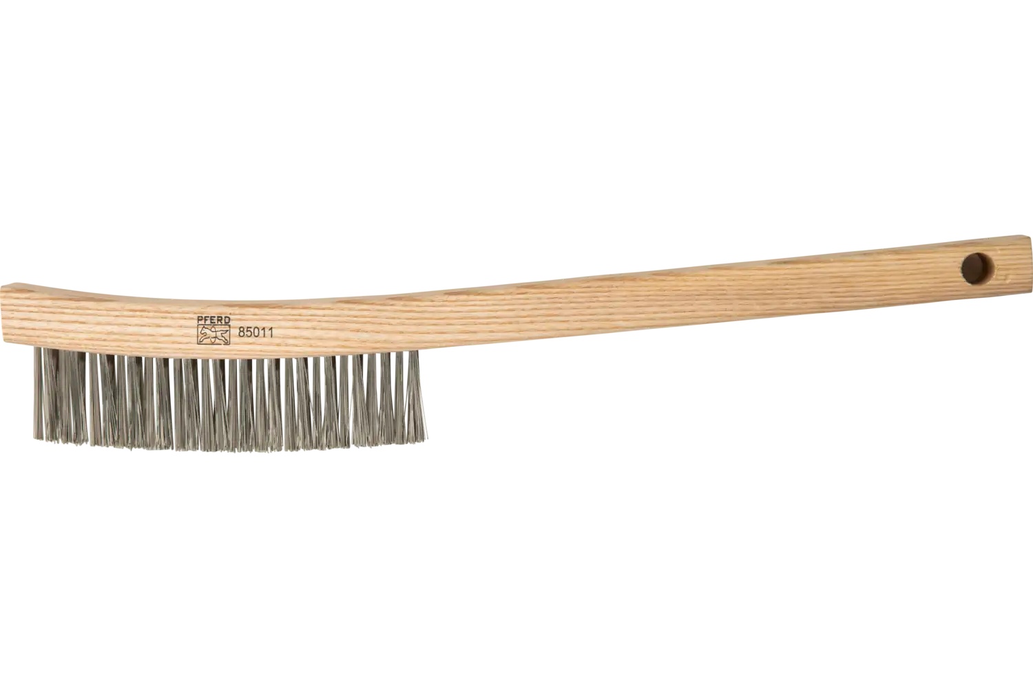 Picture of Pferd Curved Handle Scratch Brush 3X14 Rows Ss Wire Wooden Block